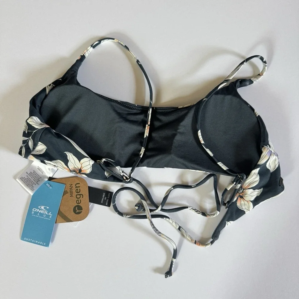 O'Neill L13618 Womens Black Saltwater Albany Surfside Bikini Top Size Large